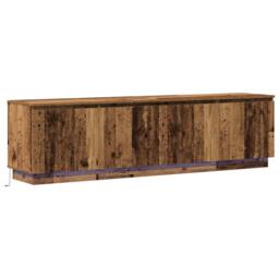 Berkfield Home TV Cabinet with LED Old Wood 180x38x49 cm Engineered Wood in Brown - Size: 180 x 38 x 49 cm - thumbnail 2