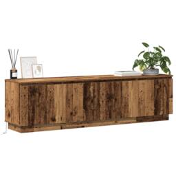 Berkfield Home TV Cabinet with LED Old Wood 180x38x49 cm Engineered Wood in Brown - Size: 180 x 38 x 49 cm - thumbnail 3