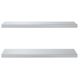 Berkfield Home Wall Shelves 2 pcs 75x30x3 cm Silver Stainless Steel - Size: 75 x 30 x 3 cm - thumbnail 5
