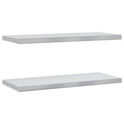 Berkfield Home Wall Shelves 2 pcs 75x30x3 cm Silver Stainless Steel - Size: 75 x 30 x 3 cm - thumbnail 2