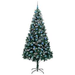 Berkfield Home Beautiful Artificial Christmas Tree with 300 LEDs with Stand Gree in Green - thumbnail 4