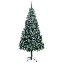 Berkfield Home Beautiful Artificial Christmas Tree with 300 LEDs with Stand Gree in Green - thumbnail 1