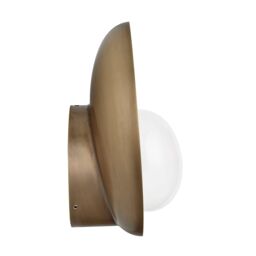 Industville Hayle Outdoor & Bathroom Round Diffuser Wall Light - Brass in Metallic Gold - Size: 8 inches - thumbnail 6