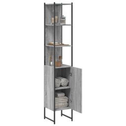 Berkfield Home Bathroom Cabinet Grey Sonoma 33x33x185.5 cm Engineered Wood - thumbnail 4