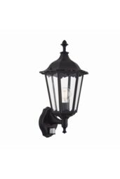 Netlighting Burford 1 Light Outdoor Wall Lantern Matt Black Paint Glass IP44 E27