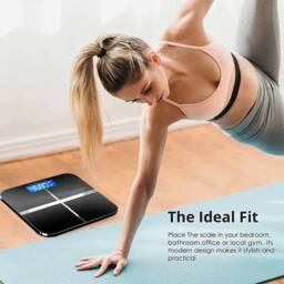 FLAVORA Digital Bathroom Scales High Precision Body Weight in Black - Size: 180 cm width x 180 cm drop - thumbnail 6