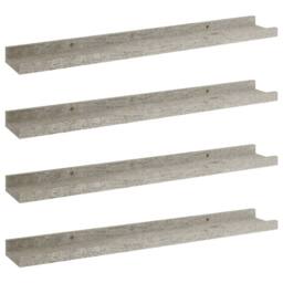 Berkfield Home Wall Shelves 4 pcs Concrete Grey 60x9x3 cm - Size: 60 x 9 x 3 cm - thumbnail 1