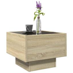 Berkfield Home Side Table with LED Sonoma Oak 40x40x30 cm Engineered Wood in Brown - Size: 40 x 40 x 30 cm - thumbnail 5