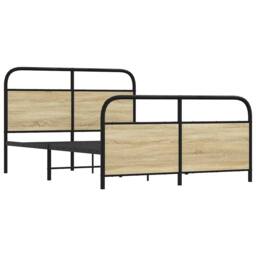Berkfield Home Bed Frame Without Mattress 120x200 cm Sonoma Oak Engineered Wood in Brown - Size: Small Double - thumbnail 5