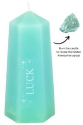 KDMD Luck Crystal Candle with Rough Green Aventurine - thumbnail 1