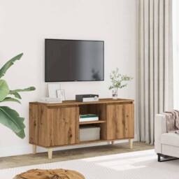 Berkfield Home TV Cabinet Artisan Oak 102x35x50 cm Engineered Wood in Brown - Size: 102 x 35 x 50 cm - thumbnail 3