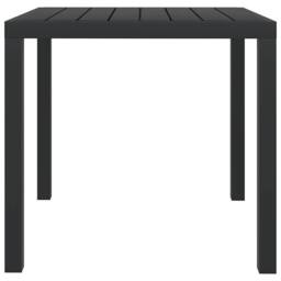 Berkfield Home Garden Table Black 80x80x74 cm Aluminium & WPC - Size: 80 x 80 x 74 cm - thumbnail 3