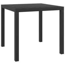 Berkfield Home Garden Table Black 80x80x74 cm Aluminium & WPC - Size: 80 x 80 x 74 cm - thumbnail 2