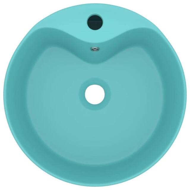 Berkfield Home Luxury Wash Basin with Overflow Matt Light Green 36x13 cm Ceramic in Aqua - image 1