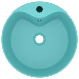 Berkfield Home Luxury Wash Basin with Overflow Matt Light Green 36x13 cm Ceramic in Aqua