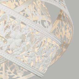 Lighting Collection Matt White 3 Layer Ball Fretwork Shade Lamp Shade - thumbnail 4