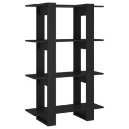 Berkfield Home Classic Book Cabinet/Room Divider Black 80x30x123.5 cm - thumbnail 3