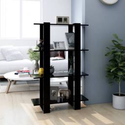 Berkfield Home Classic Book Cabinet/Room Divider Black 80x30x123.5 cm - thumbnail 2