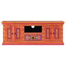 Berkfield Home TV Cabinet Pink 110x30x40 cm Solid Wood Mango - Size: 110 x 30 x 40 cm - thumbnail 4