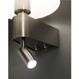 Netlighting Room 1 Light Indoor Wall Light Reading Lamp White Satin Nickel E27 - thumbnail 2