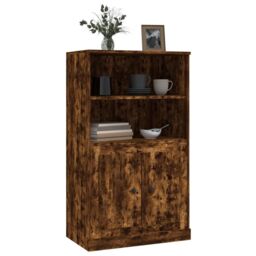 Berkfield Home Highboard Smoked Oak 60x35.5x103.5 cm Engineered Wood in Brown - thumbnail 4