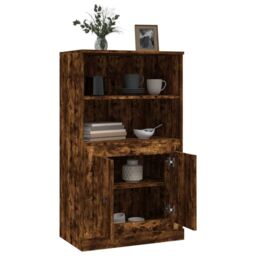 Berkfield Home Highboard Smoked Oak 60x35.5x103.5 cm Engineered Wood in Brown - thumbnail 5