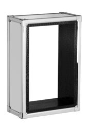Orsina Crocodile Leather Effect Single Shelf Wall Cube, Wall Mounted Box Shelves, Storage Cube for Wall, Cube Walls in Silver - thumbnail 1