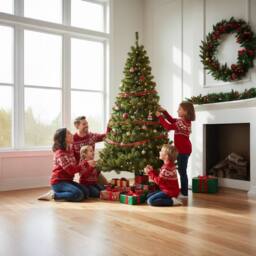 Shatchi Prelit Green Alaskan Pine Christmas Tree with Warm White LEDs - Size: 7ft - thumbnail 2