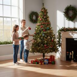 Shatchi Prelit Green Alaskan Pine Christmas Tree with Warm White LEDs - Size: 7ft - thumbnail 7