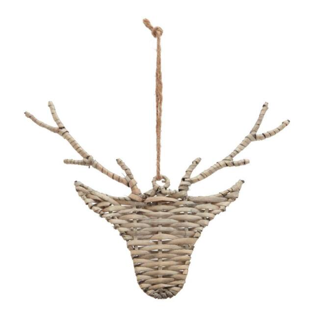 Sostter Handwoven Wicker Reindeer Hanging Decoration in Brown - image 1
