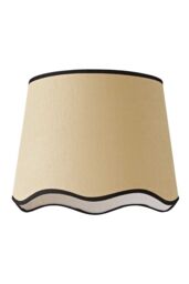 ValueLights Dutton Natural Fabric Scallop Edge Large Lamp Shade with LED Bulb in Black - thumbnail 6