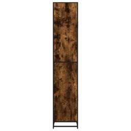 Berkfield Home Bathroom Cabinet Smoked Oak 35x37.5x188.5 cm Engineered Wood & Metal in Brown - thumbnail 6