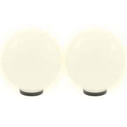 Berkfield Home LED Bowl Lamps 2 pcs Spherical 30 cm PMMA in White - thumbnail 3
