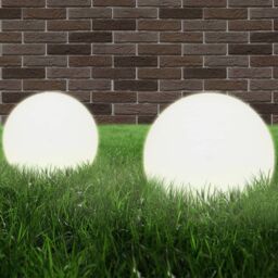 Berkfield Home LED Bowl Lamps 2 pcs Spherical 30 cm PMMA in White - thumbnail 1