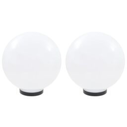 Berkfield Home LED Bowl Lamps 2 pcs Spherical 30 cm PMMA in White - thumbnail 2