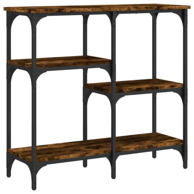Berkfield Home Console Table Smoked Oak 80x29x75 cm Engineered Wood in Brown - Size: 80 x 29 x 75 cm - image 1