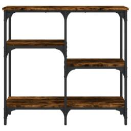 Berkfield Home Console Table Smoked Oak 80x29x75 cm Engineered Wood in Brown - Size: 80 x 29 x 75 cm - thumbnail 4