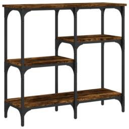 Berkfield Home Console Table Smoked Oak 80x29x75 cm Engineered Wood in Brown - Size: 80 x 29 x 75 cm - thumbnail 6