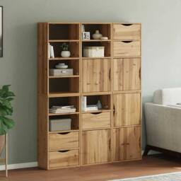 "Berkfield Home Side Cabinets 6 pcs ""ODDA"" 40x24x79 cm Solid Wood Pine in Brown - Size: 40 x 24 x 79 cm" - thumbnail 1