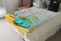 Benjamin Tate Design London Bus Green Front Blanket in Natural - Size: 120 cm x 150 cm - thumbnail 3