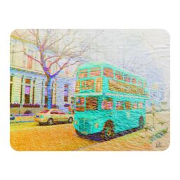 Benjamin Tate Design London Bus Green Front Blanket in Natural - Size: 120 cm x 150 cm - thumbnail 1