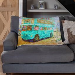 Benjamin Tate Design London Bus Green Front Blanket in Natural - Size: 120 cm x 150 cm - thumbnail 2