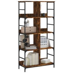 Berkfield Home Bookshelf Smoked Oak 78.5x33x153 cm Engineered Wood in Brown - thumbnail 3