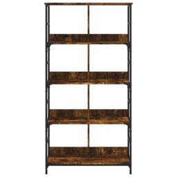 Berkfield Home Bookshelf Smoked Oak 78.5x33x153 cm Engineered Wood in Brown - thumbnail 4