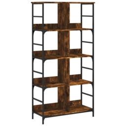 Berkfield Home Bookshelf Smoked Oak 78.5x33x153 cm Engineered Wood in Brown - thumbnail 2