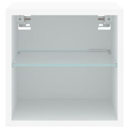 Berkfield Home TV Wall Cabinet with LED Lights White 30x28.5x30 cm - thumbnail 8