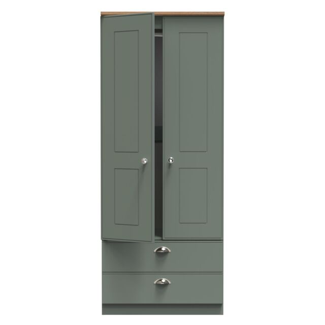 Ready Assembled 2 U Albert 2 Door 2 Drawer Wardrobe (Ready Assembled) in Pale Green - image 1