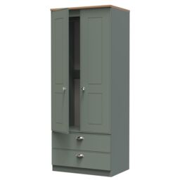 Ready Assembled 2 U Albert 2 Door 2 Drawer Wardrobe (Ready Assembled) in Pale Green - thumbnail 5
