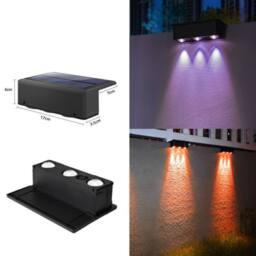 Obasyhig Style 4 Solar-Powered Outdoor Garden Spotlights in Black - thumbnail 1