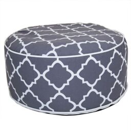 Charles Bentley Indoor/Outdoor Inflatable Foot Stool Pouffe Bean Bag - Grey - thumbnail 1